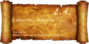 Lehoczki Alexia névjegykártya
